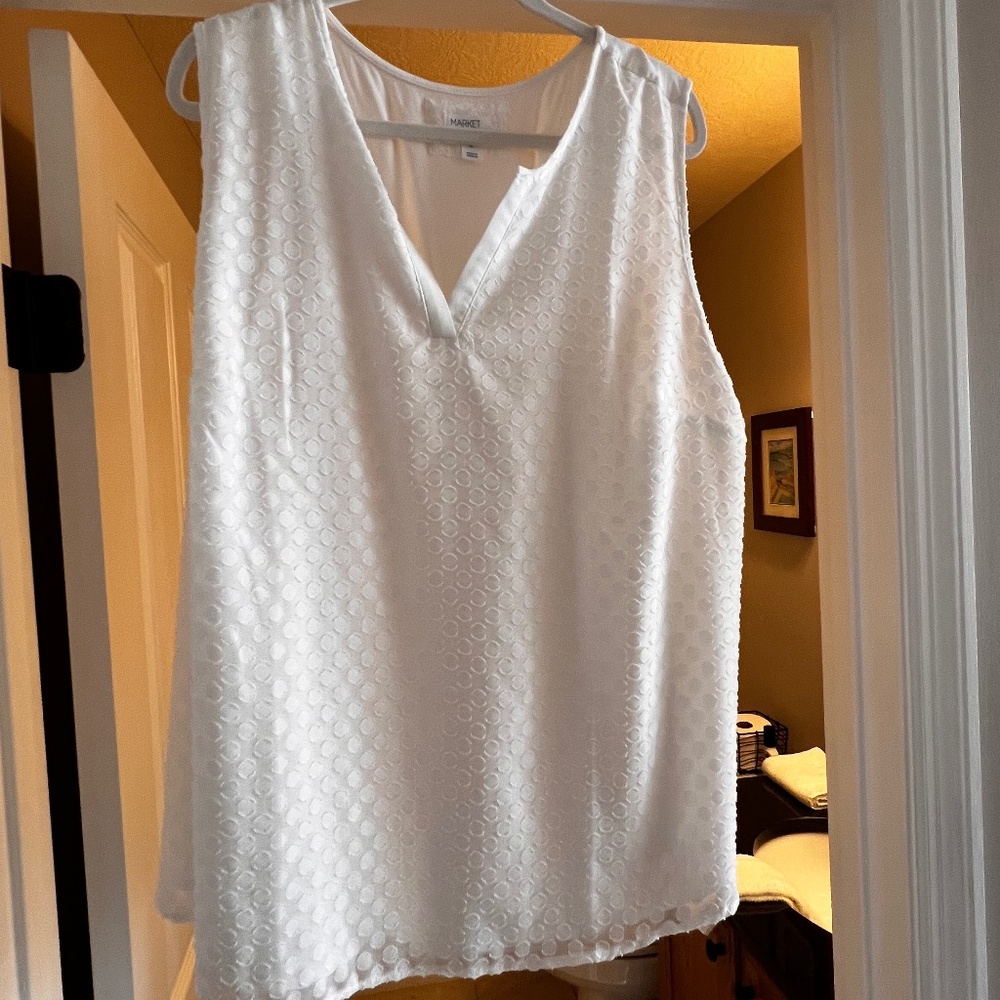 MARKET & SPRUCE  Ezide Textured Mixed Material Top